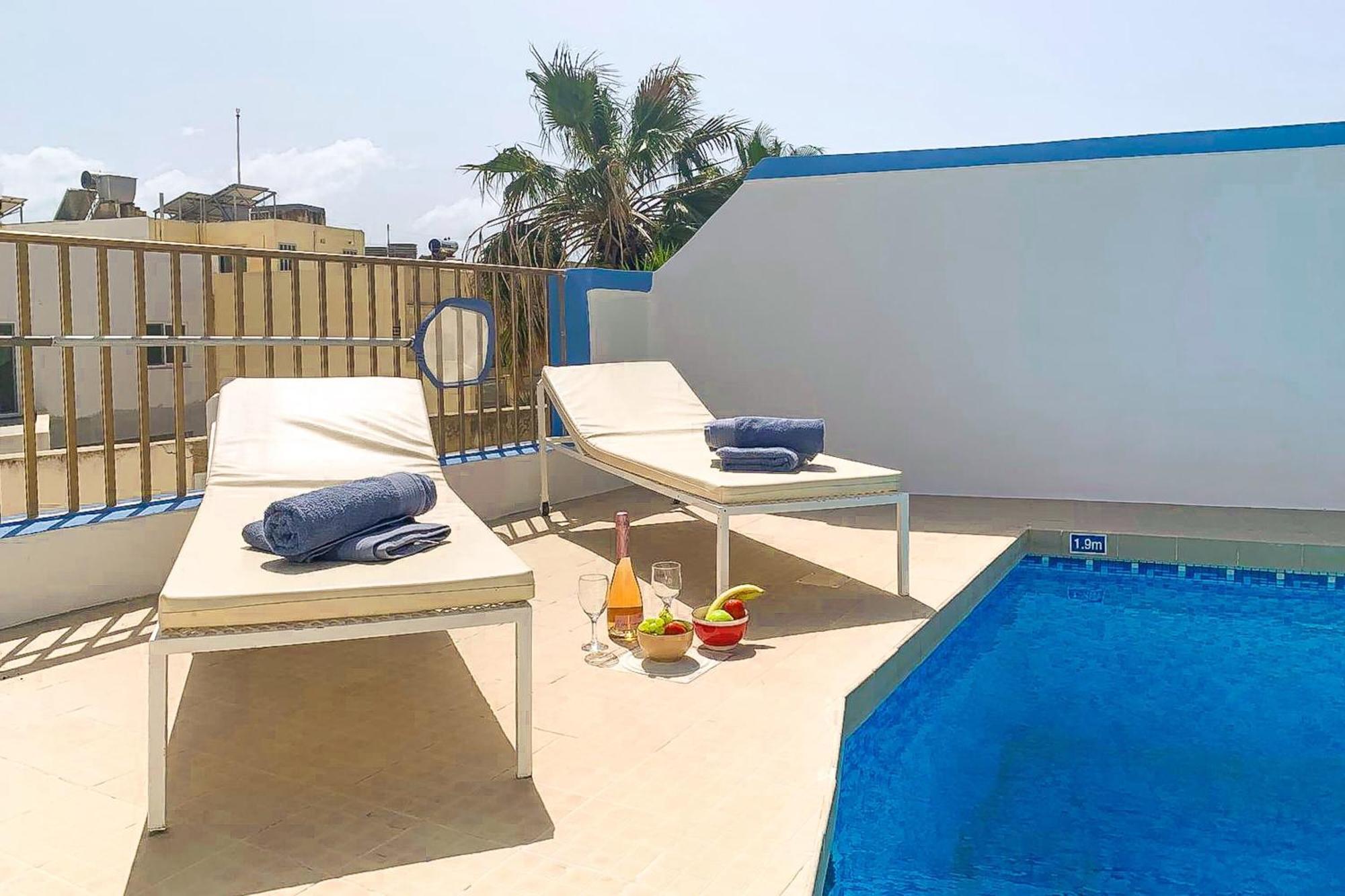 Pool & Sea Merill Apartments Mellieħa Eksteriør billede